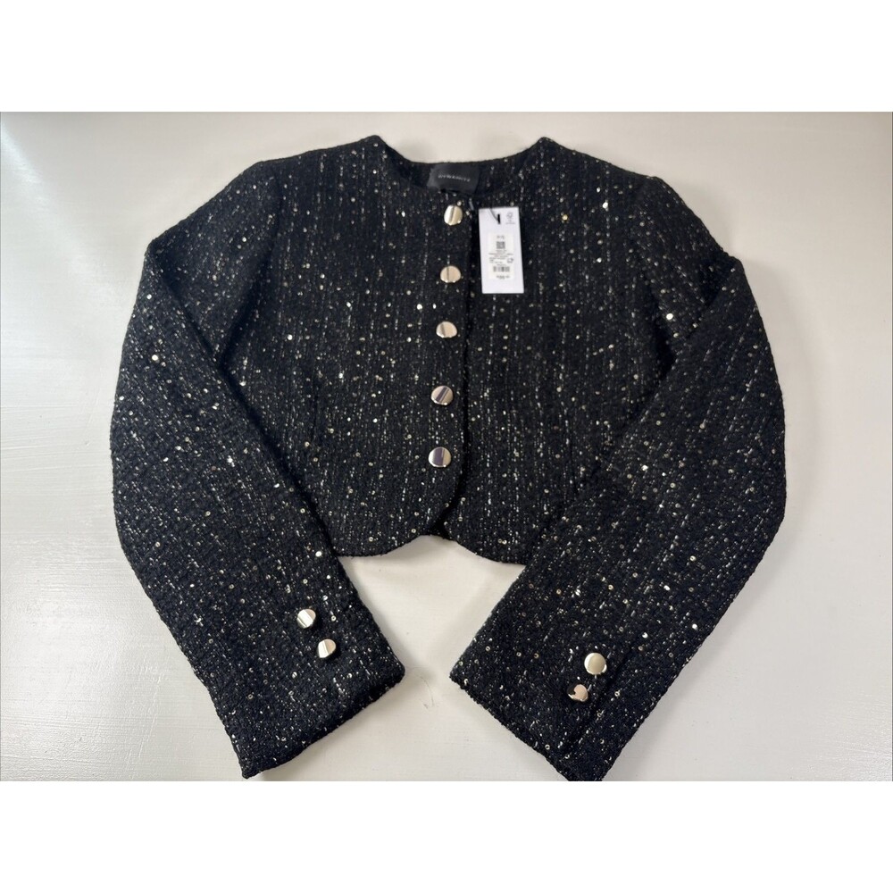 Dynamite Margaux MTLC Tweed Blazer 5 Button Size P/Small
